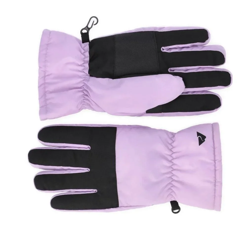 Ozark Trail Girls Gloves Water Resistant SIZE S-M Purple Black Ski NEW